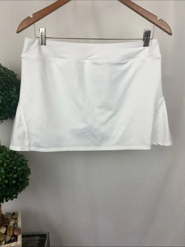 Asics White Skort Mini Athletic Sport Tennis Skirt L - Image 3