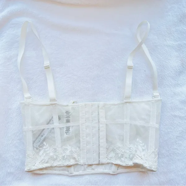 Skims Femme Lace balconette Unlined Demi Corset Marble White Bridal Size M NWT - Image 2