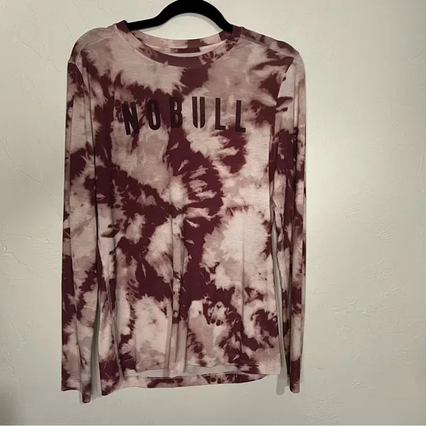 NOBULL Women's‎ Long Sleeve Burgundy Tie-Dye Top - Image 2