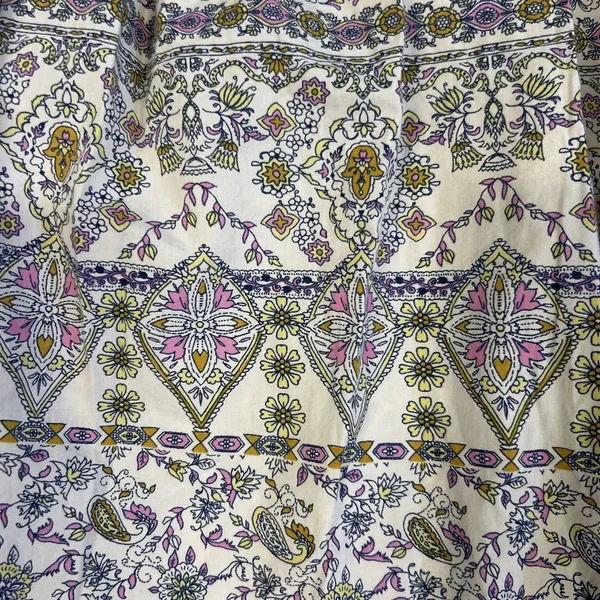 Free People Skirt Womens Medium Midi Floral Boho Festival Cream Purple Pockets - Image 2
