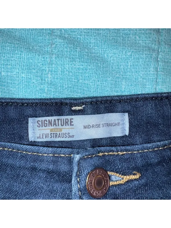 Levi's Signature Mid-Rise Straight Jeans Waist 31 x L28 Classic Denim Blue - Image 4