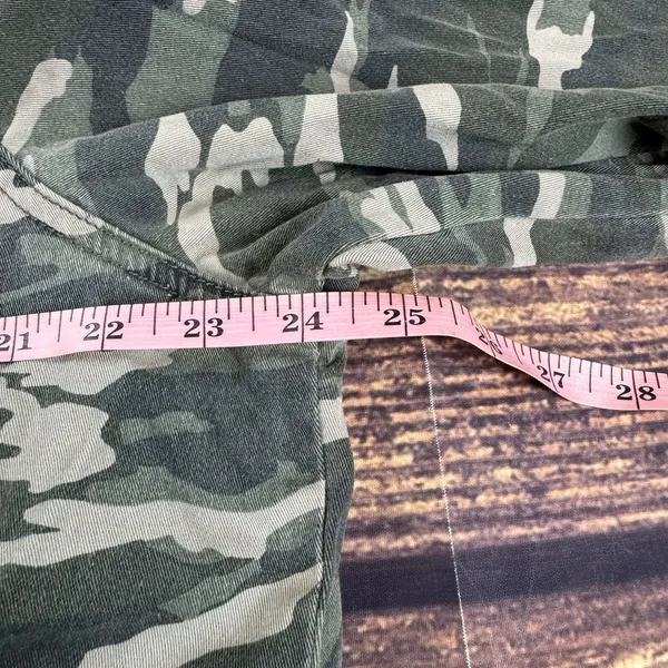 Kensie Jeans Camo Women’s Denim Army Military Sherpa Jean Jacket Full Zip Large - Image 7
