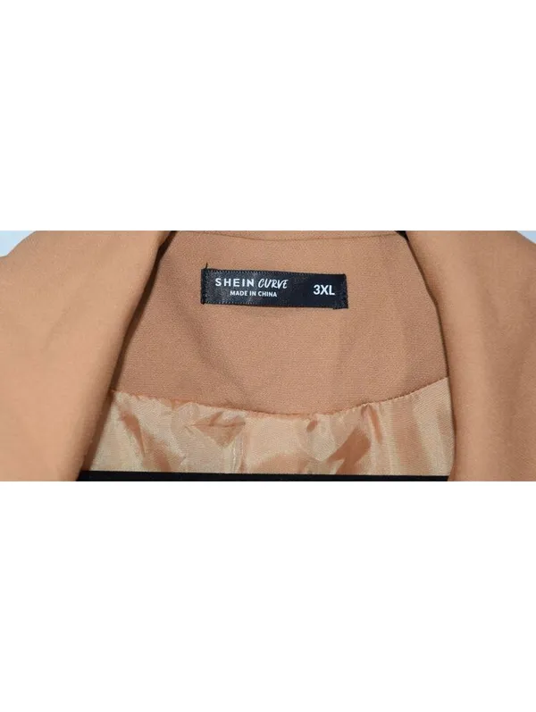 SHEIN Curve Tan Double Breasted Sleeveless Blazer Vest Plus Size 3XL - Image 3