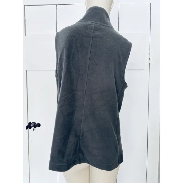Ruff Hewn - Cranberry Knit Gray Fleece Back Full Zip Vest - Women's Large - Image 2