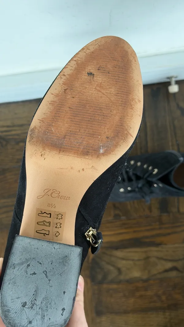 J.Crew Lace-Up Boots Black Suede - Image 3