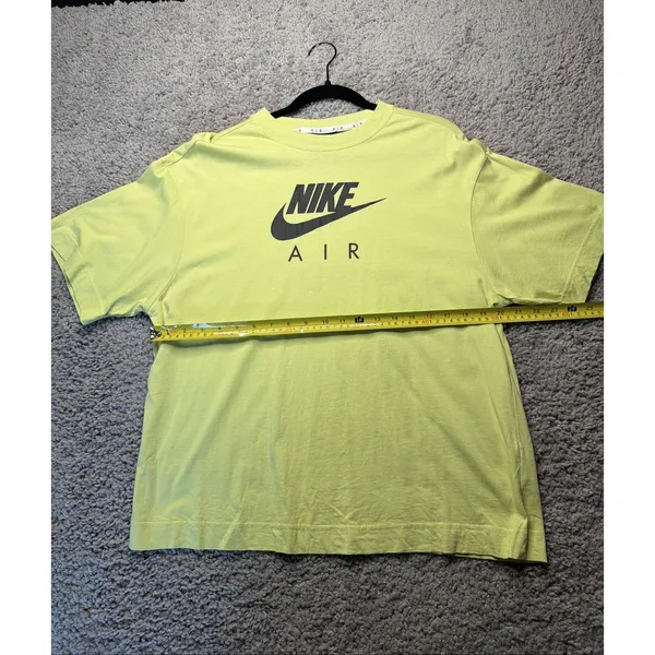 Nike Air Womens M Boxy Tee Shirt Loose Crop Yellow Black Short Sleeve - Image 5