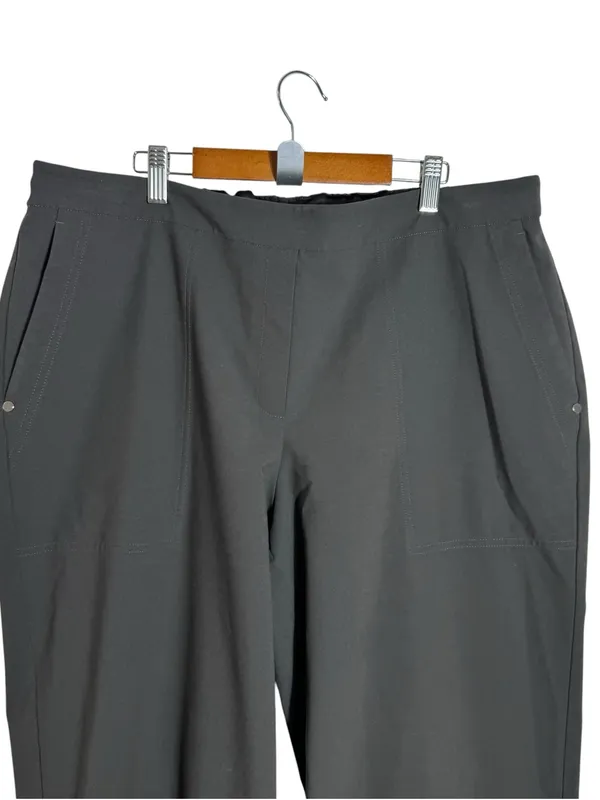 Lafayette 148 Pull On Straight Leg Pants Brown XL Stretch Waist Pockets - Image 4