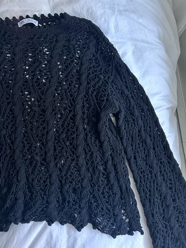 Zara Oversized Crochet Knit Sweater - Image 7