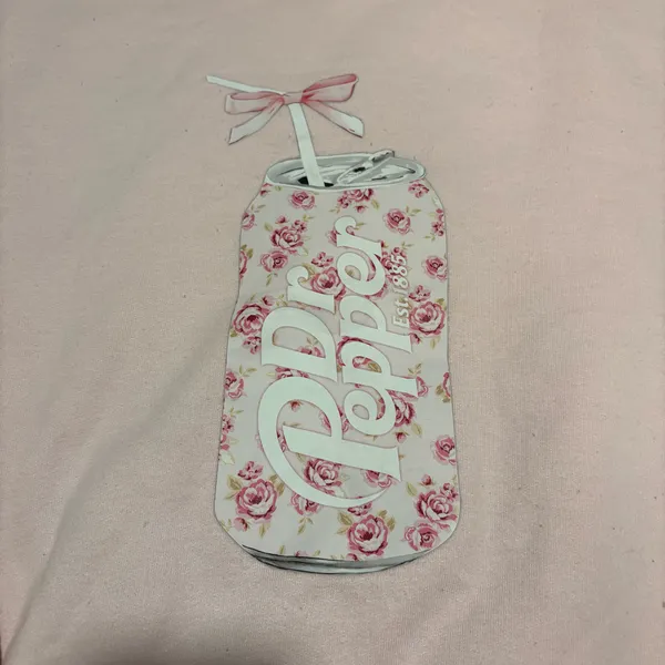 Gildan Dr Pepper Graphic Sweatshirt Pink Floral Soda Crewneck Medium - Image 4
