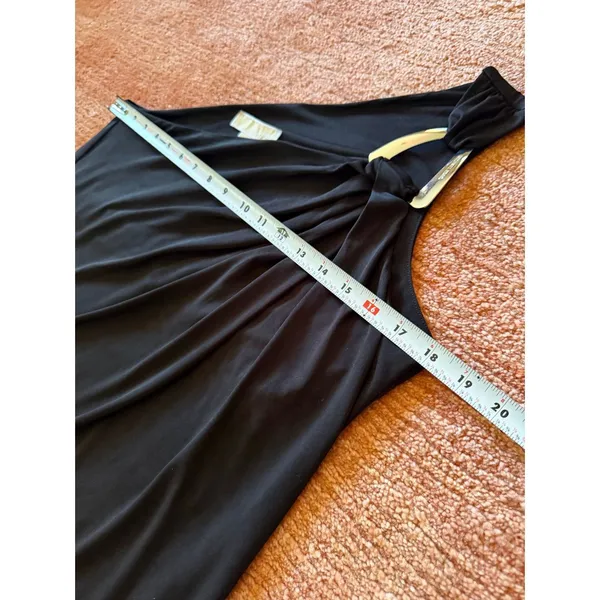 Michael Michael Kors One Shoulder Black Top Silver Hardware Size L - Image 4