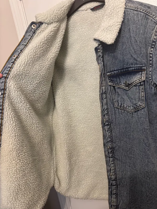 Excuse Denim Jacket Size Small Blue - Image 7