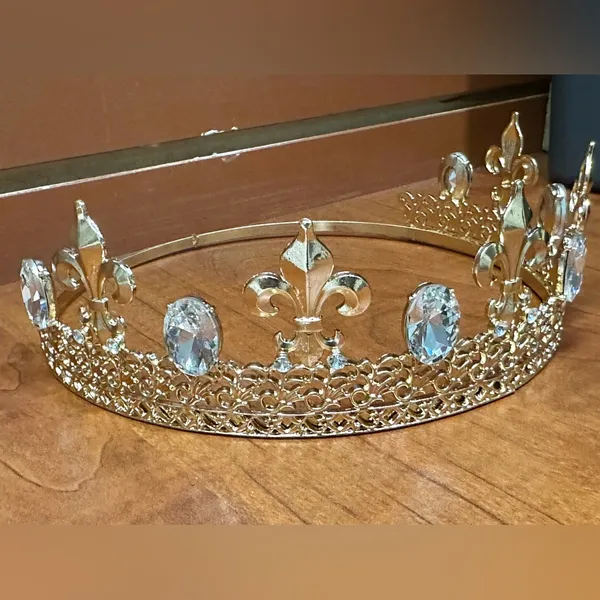 Gold Tiara with Crystal Accents - Image 6