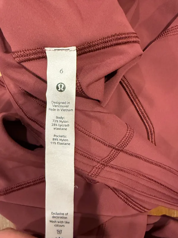 Lululemon Power Thru High-Rise Tight 28" Red Merlot Women's Size 6 Training Gym - Image 6
