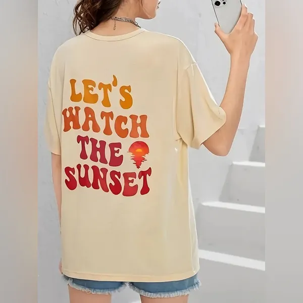 Let’s Watch The Sunset Short Sleeve Graphic Tee XS - Image 3