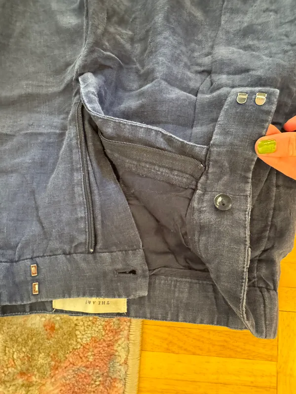 Abercrombie Navy Blue Linen Pant - Image 4