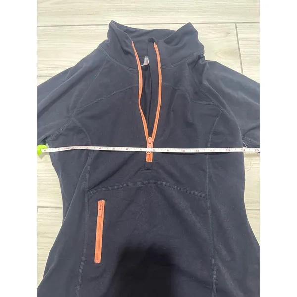 Free People FP Movement Womens Quarter Zip Athletic Pullover Black Orange M - Image 2