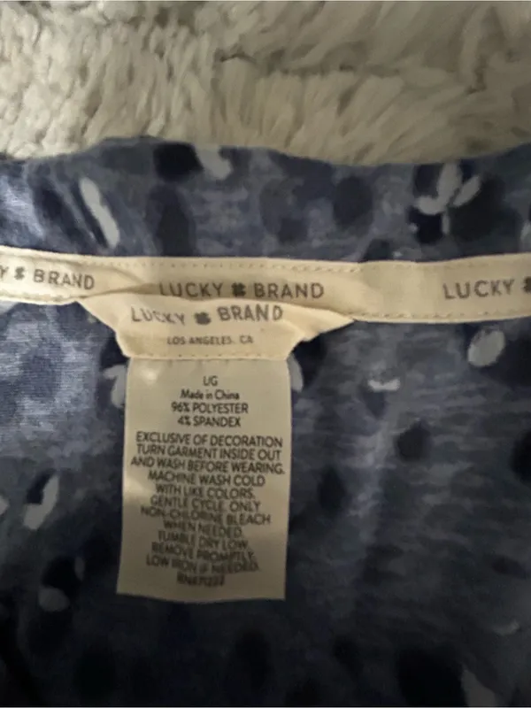 Lucky Brand 2 piece Blue Short-Sleeve Button Front Shortie Pajama set - Image 8