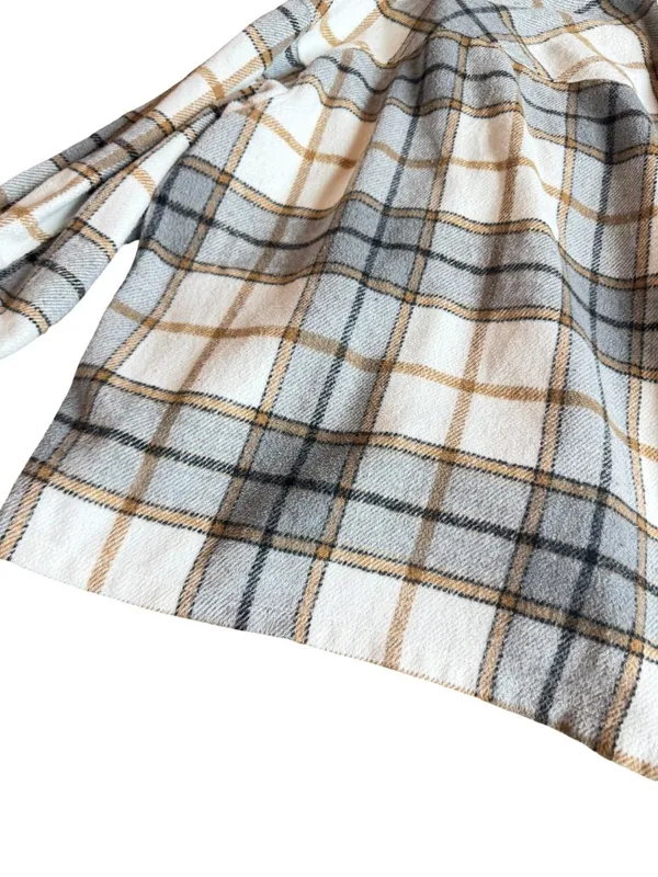 Bohme Plaid Flannel Shacket Shirt Jacket Snap Down Button Pockets Medium Women's - Image 14