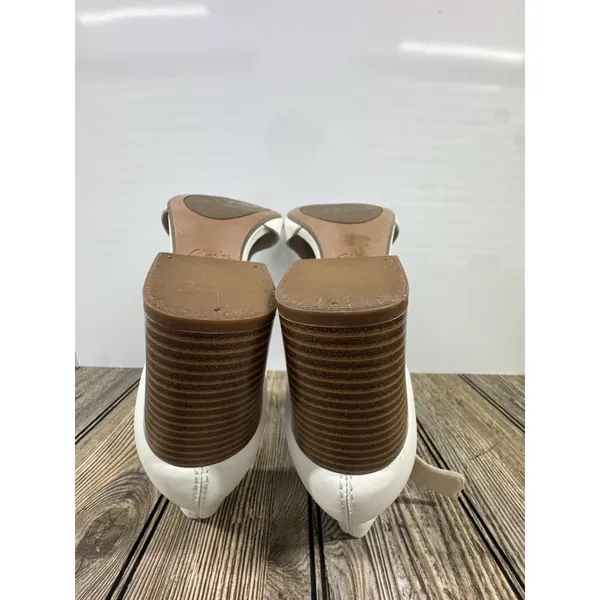 Clarks Womens 8.5M Deva Heidi White Leather Ankle Strap Heels Sandals Boho - Image 12