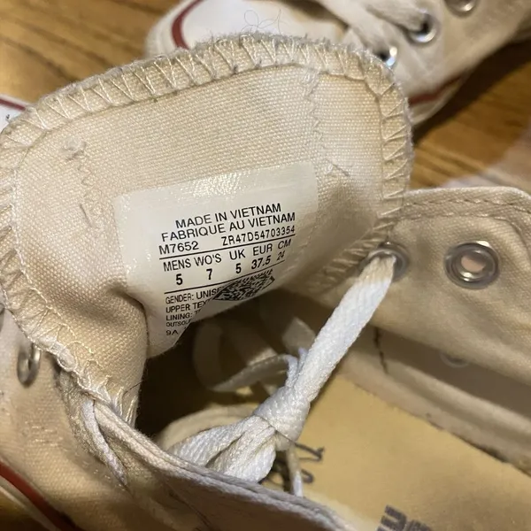 Converse All Star White Canvas Low Lace-Up‎ Unisex Sz M5/W7 - Image 7