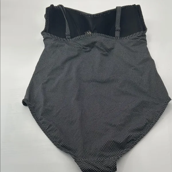 Elegant Black and White Polka Dot Women's One Piece Swimsuit - Image 7