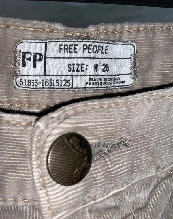 Free People Tan Skinny Corduroy Pants Sz 26 - Image 4