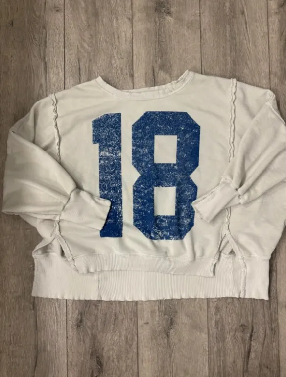 We The Free Oversized Sweatshirt Camden Pullover Varsity Graphic 18 | small - Image 2