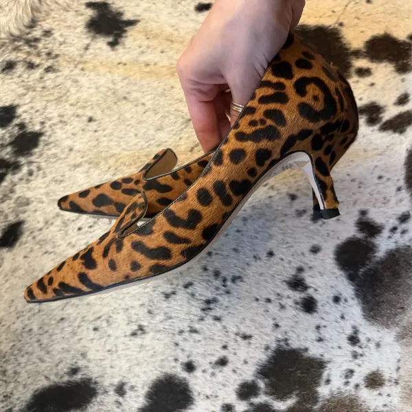 LK‎ Bennett London Marie Leopard Print Calf Hair Kitten Heels Size 39 - Image 6