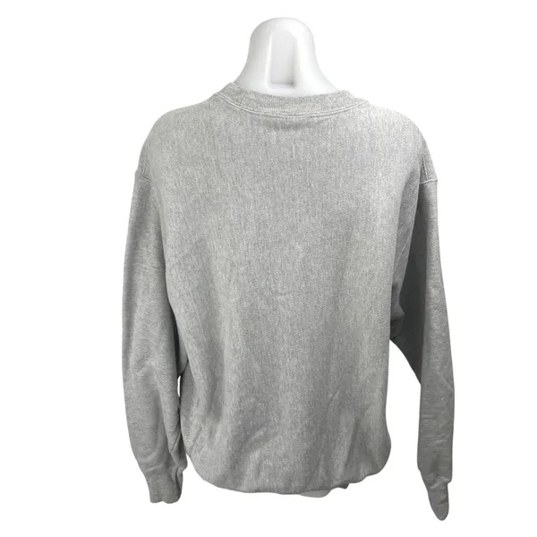 Champion Reverse Weave Gray Pink Logo Spellout Long Sleeve Sweatshirt Top Size L - Image 2