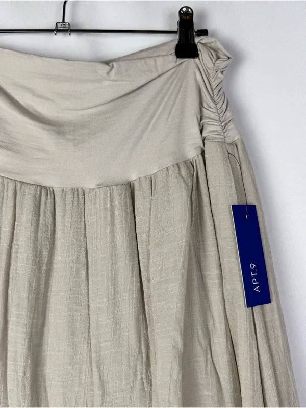 Apt. 9 Tan Asymmetrical Wrap Maxi Skirt L - Image 3