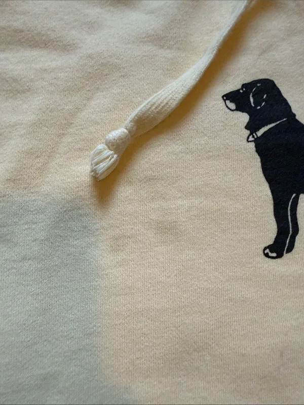 The Black Dog Pale Yellow Pullover Hoodie with Black Dog Logo - Image 2