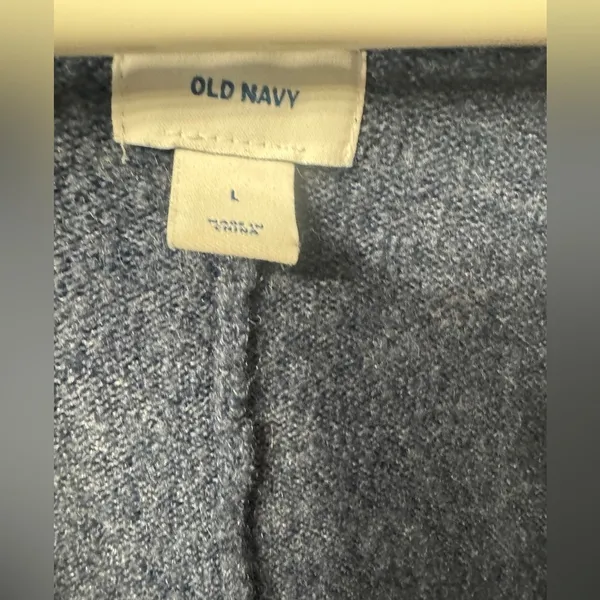 Old Navy Blue Cardigan Women's Oversized Open Front Cozy Soft Fall size Large - Image 4
