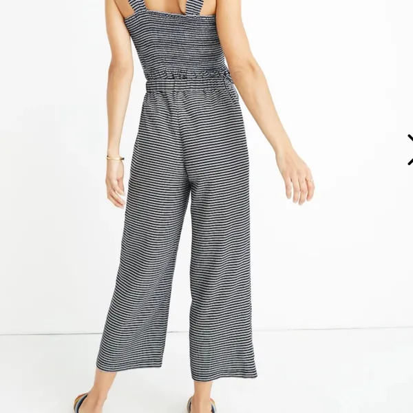Madewell Texture & Thread Wide Leg Pull On Pant in Stripe Sz M - Image 2