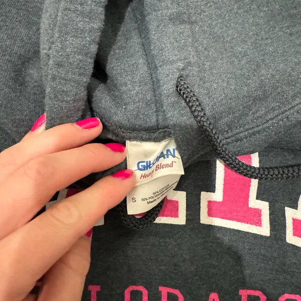 Gray Vail Colorado Hoodie with Pink Lettering Size Small - Image 3