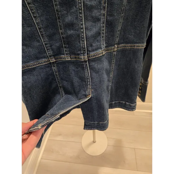 Lands' End Safari Field Size XS 2-4 Denim Jacket Dark Wash 4 Flap Pocket Women - Image 5