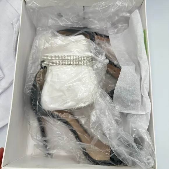 SCHUTZ Leanna Heels Women US 6 Black Crystal Ankle Strap Stilettos Gala‎ Event - Image 6