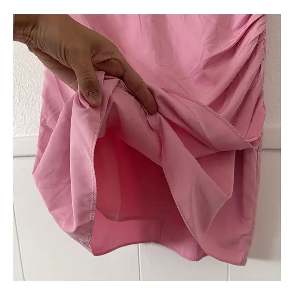 H&M Pink Ruched Puff Sleeve Mini Dress S Cottagecore Coquette Romantic - Image 6
