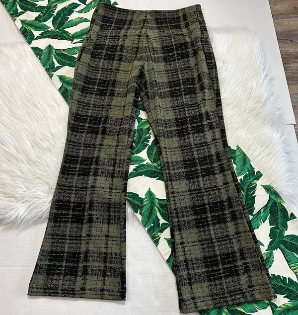 ONA by Yoon Chung Plaid Kick Flare Pant - Image 4