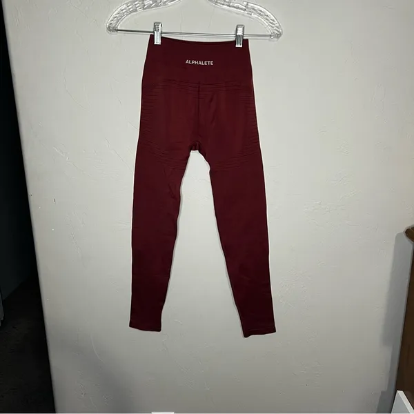 Alphalete Ozone Gingerbread Rust Orange Sculpting Compression Leggings‎ - Image 6