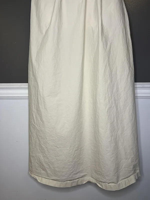 YFB Dress Womens Medium White Strapless Ruched Cotton Maxi Sundress Boho Summer - Image 3