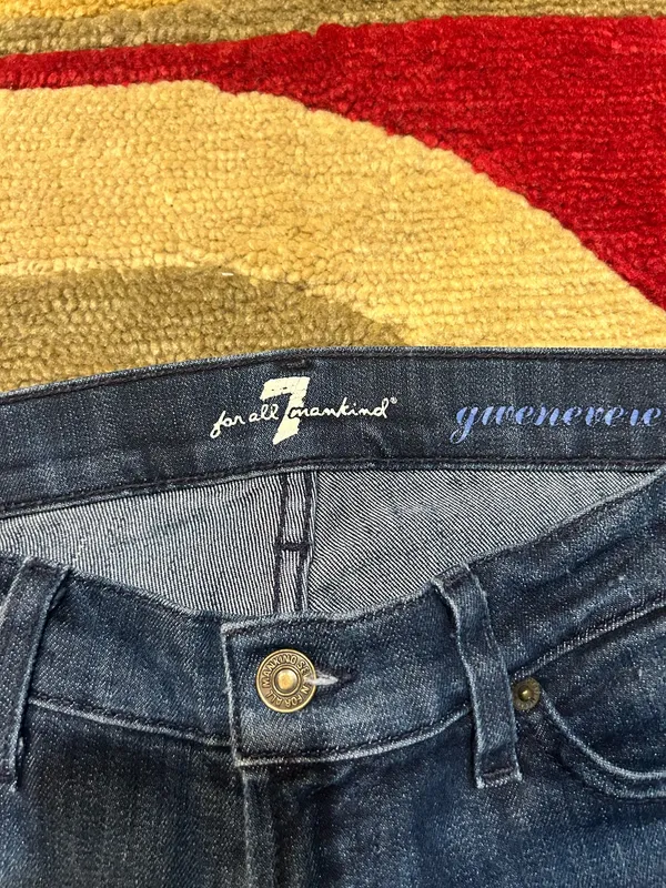 7 For All Mankind Gwenevere Skinny Jeans Denim Dark Wash Mid Rise Size 26 Waist - Image 3