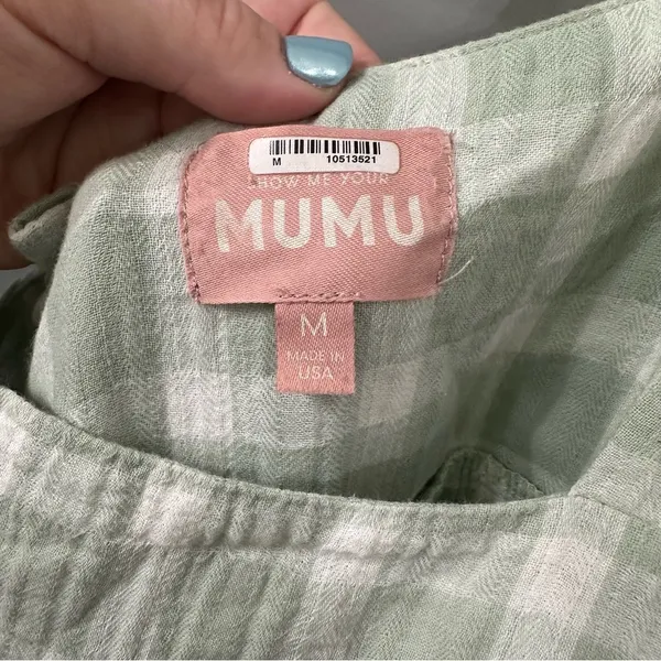 Show Me Your Mumu Napa Mini Dress Green Plaid Size Medium - Image 6