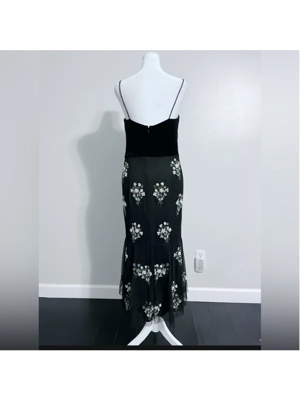 Adrianna Papell Beaded Cocktail Party Midi Dress - Image 3