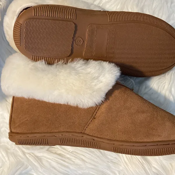Sickafus Sheepskins Real Sheepskin Ladies Booties Size 8 Tan New - Image 9