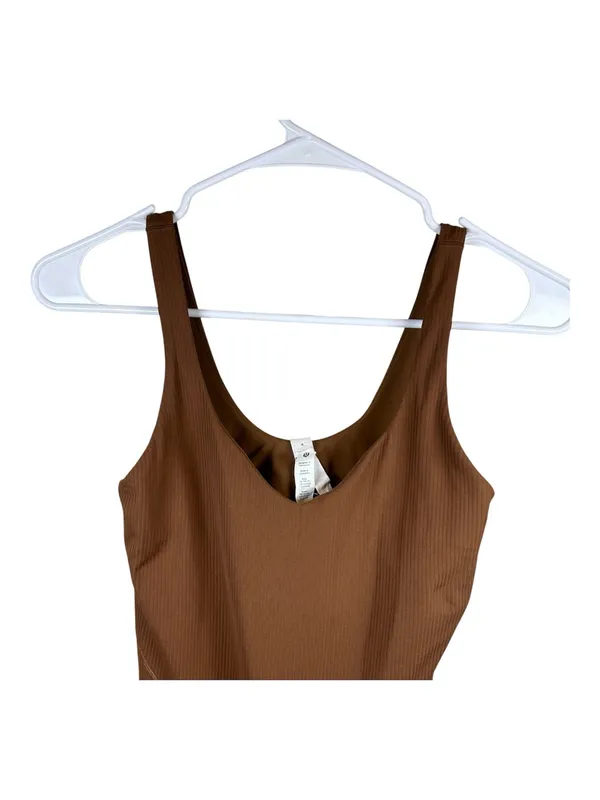 Lululemon Align Ribbed Bodysuit 25" Roasted Brown Athleisure Lounge Yoga Size 4 - Image 10