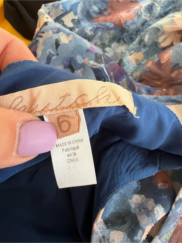 Anthropologie Hurch Blue Floral‎ Tiered Maxi Dress size 6 - Image 3