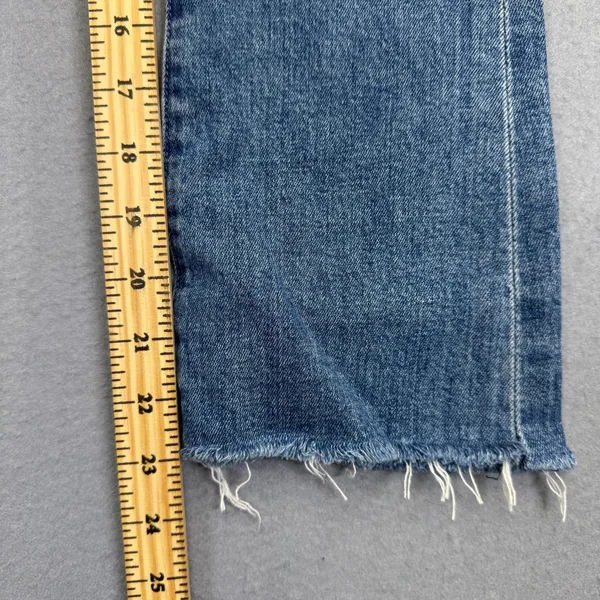 MOTHER The Hustler Ankle Fray Jeans Blue High Rise Bootcut Flare Size 23 - Image 9