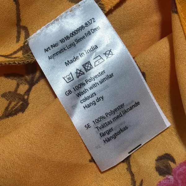 NA-KD Saffron Floral Dream Asymmetric Dress size 2 NEW - Image 5