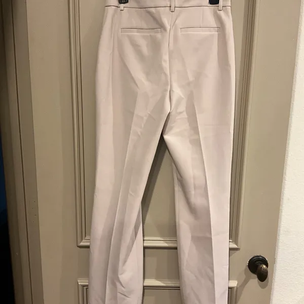 EXPRESS Editor Boot Mid Rise Dress Trouser Pant Size 6 Cream Khaki - Image 2