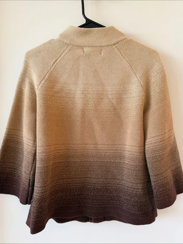 Jones New York Signature Ombre Gradient Knit Toggle Button Cardigan Sweater - Image 4